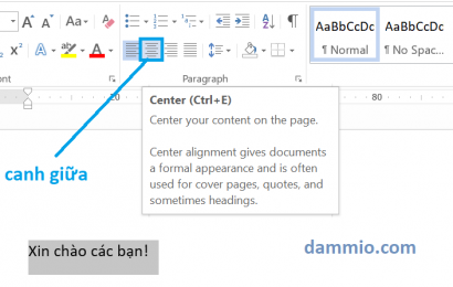 Làm thế nào để căn giữa ô thuộc bảng trong Microsoft Word