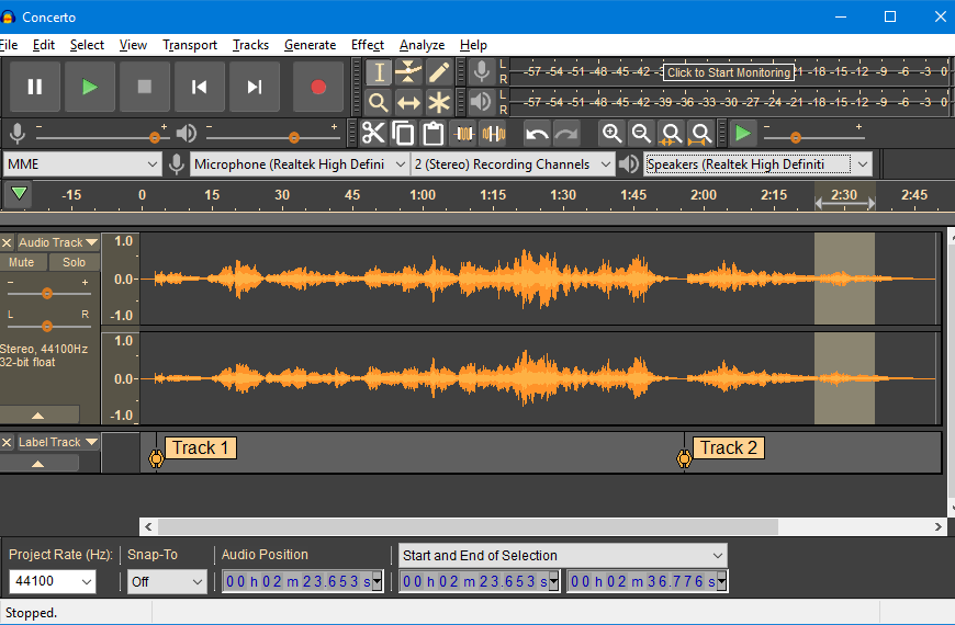 Phần mềm biên tập âm thanh (audio) Audacity